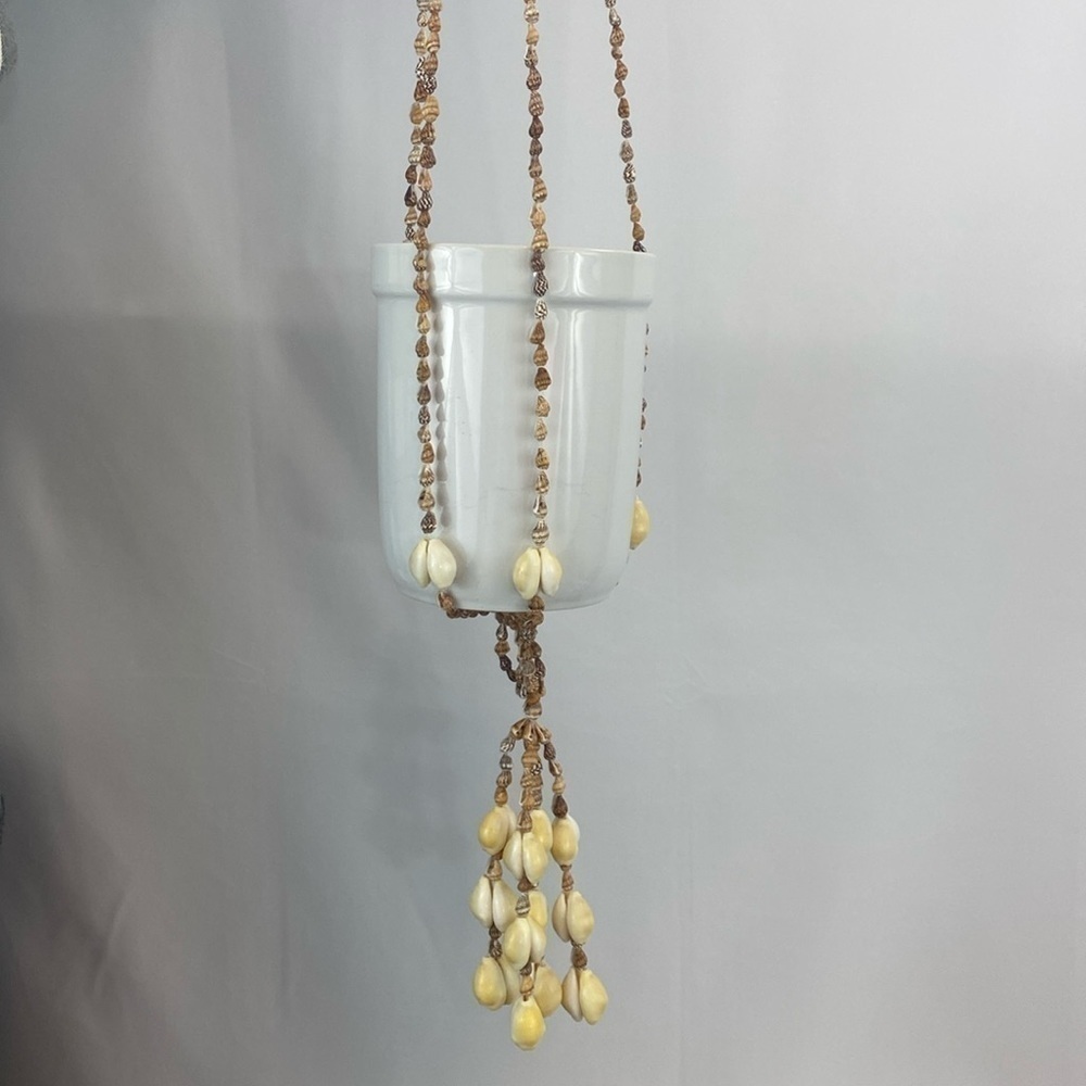 Boho Homemade Shell Plant Holder Hanger